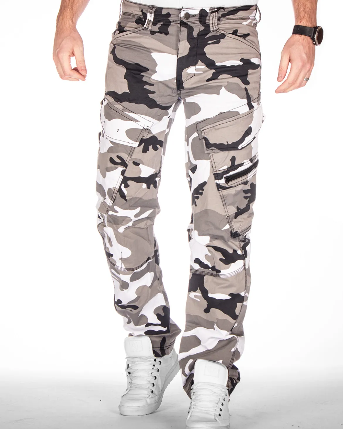 Adven reisitaskuhousut - Valkoinen Camo