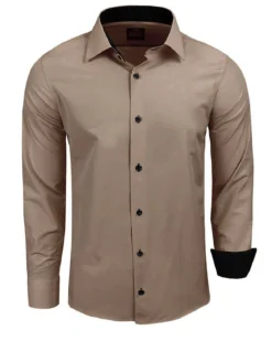 Beales kauluspaita - Beige/Musta
