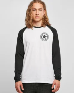 Black star chest raglan pitkähihainen - Valkoinen/Musta