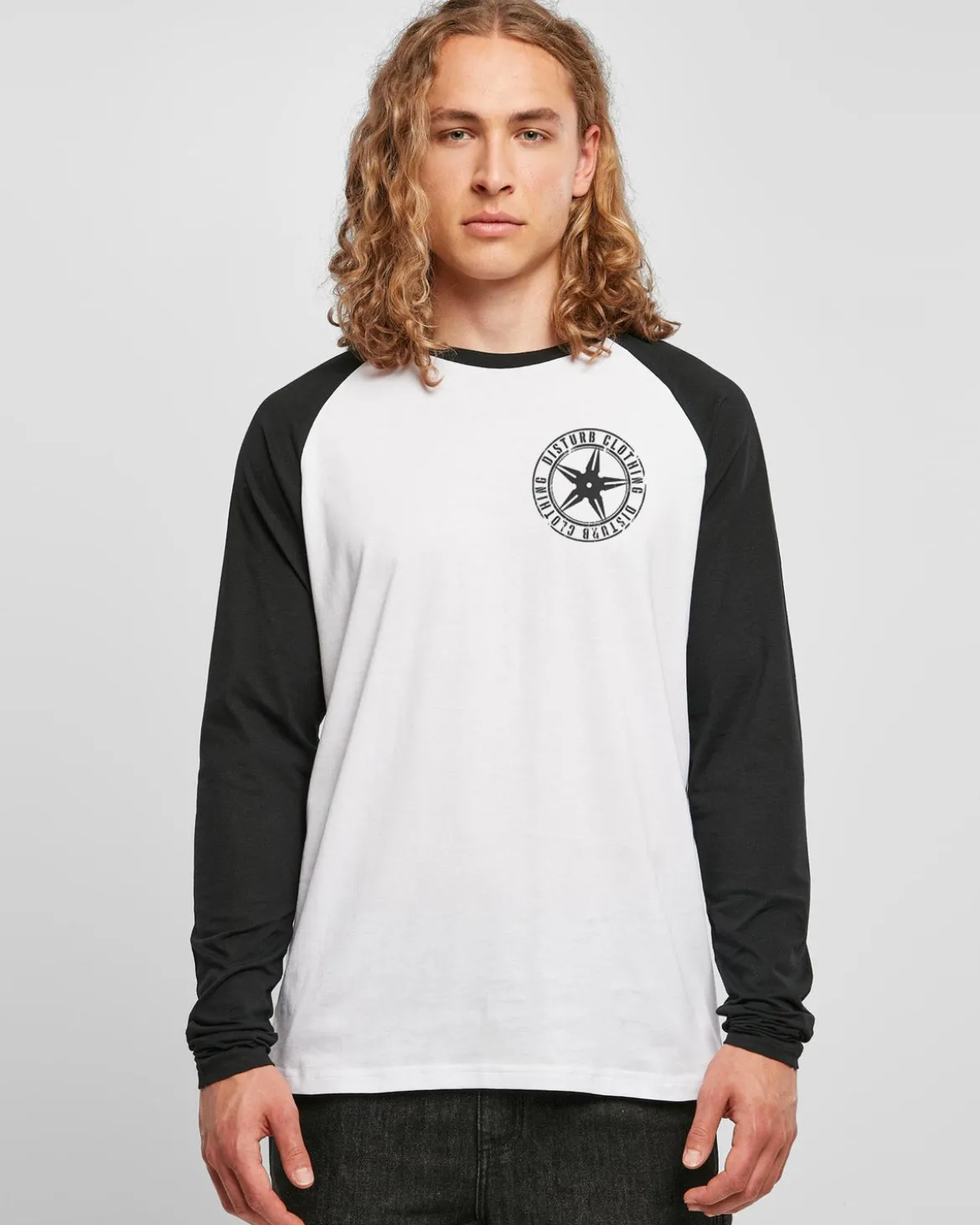 Black star chest raglan pitkähihainen - Valkoinen/Musta