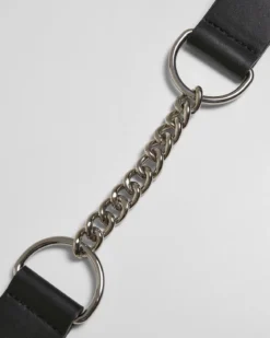 Chain keinonahkavyö - Musta
