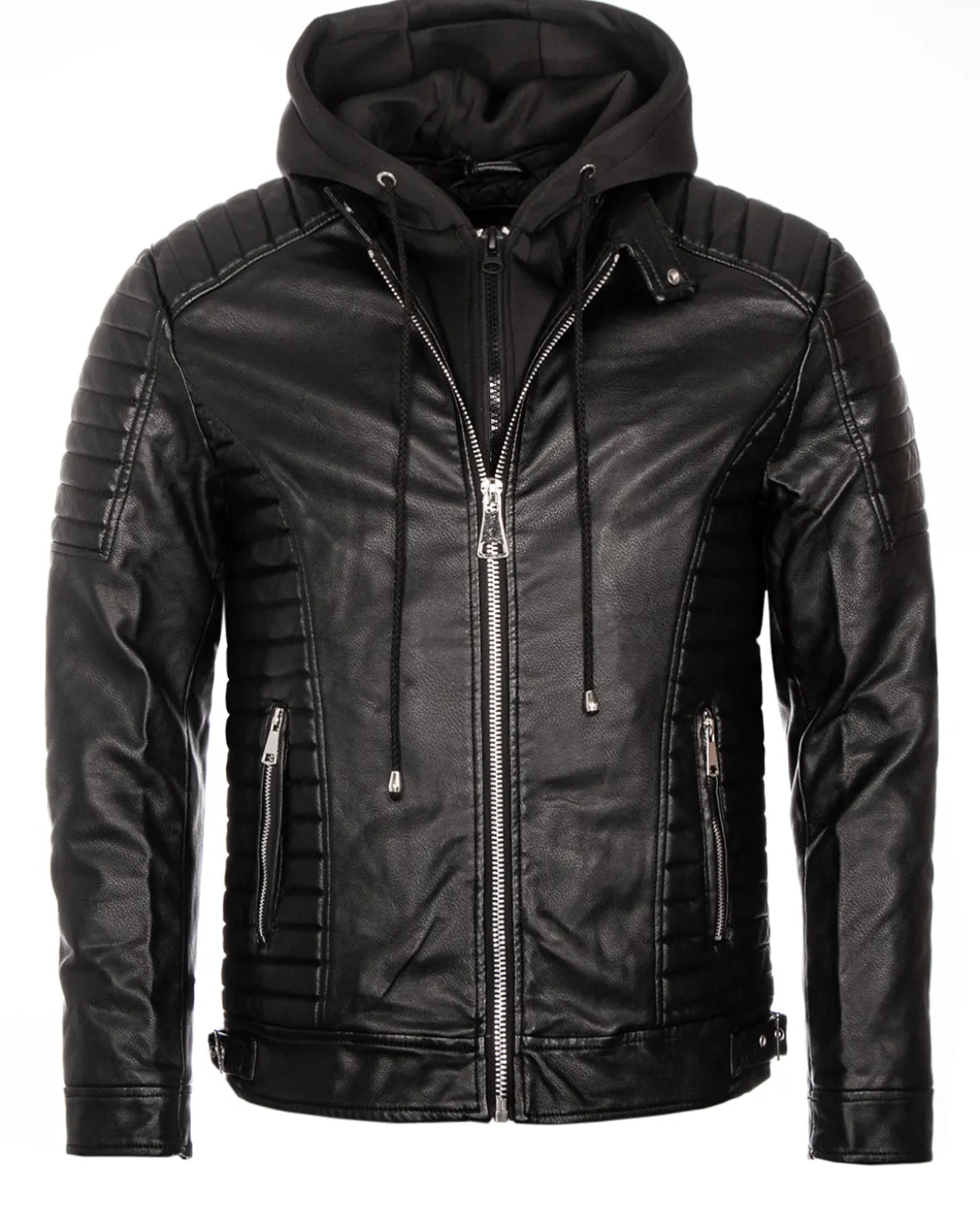 Eagle keinonahkatakki - Musta