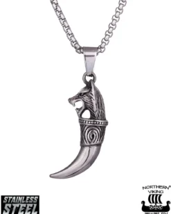 Fenrir Wolf Head kaulakoru - Teräs