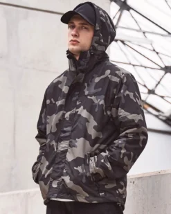 Frontzip tuulitakki - Tumma Camo