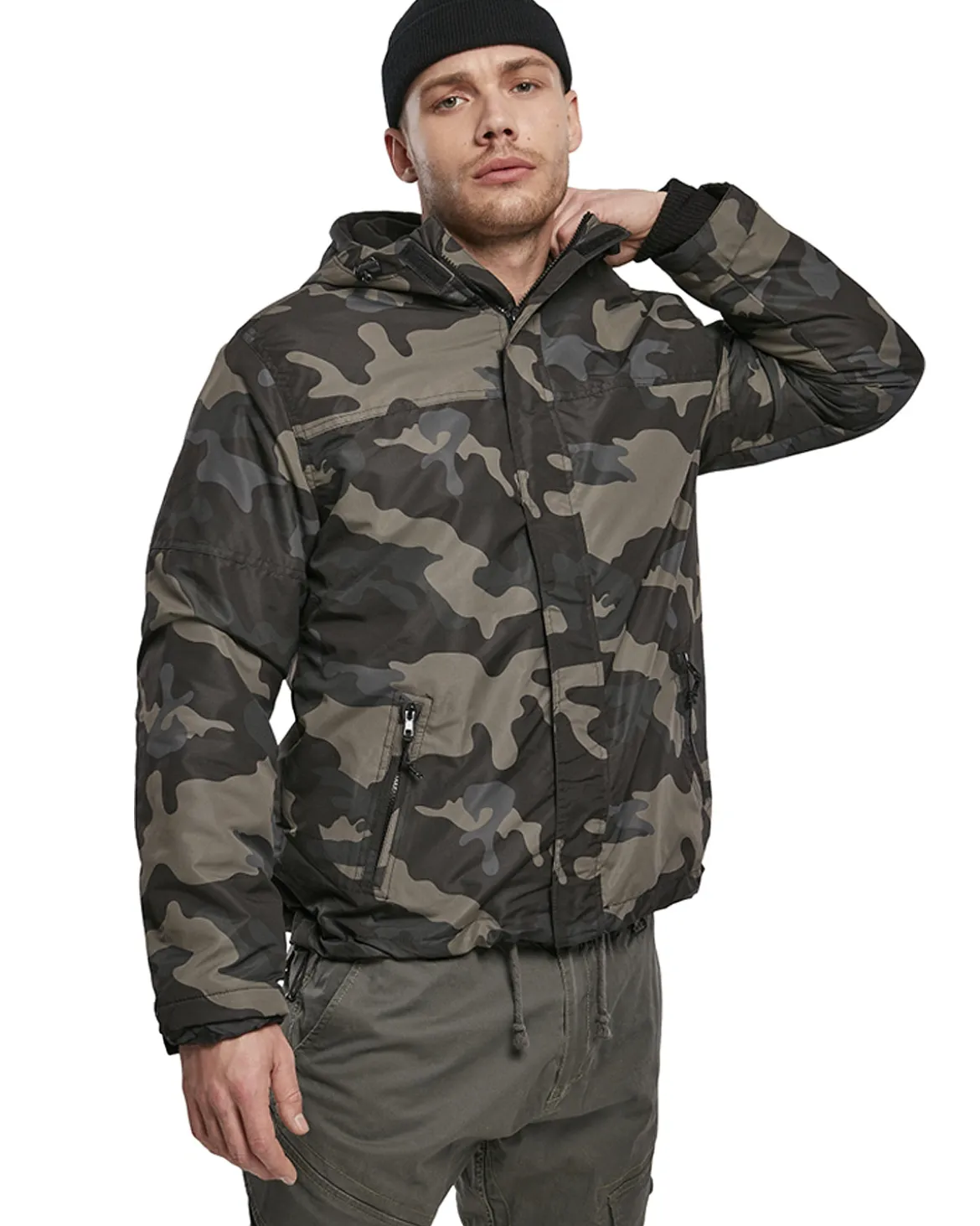 Frontzip tuulitakki - Tumma Camo