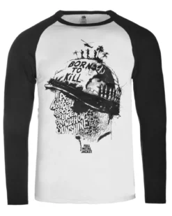 Full Metal Jacket raglan pitkähihainen - Valkoinen/Musta