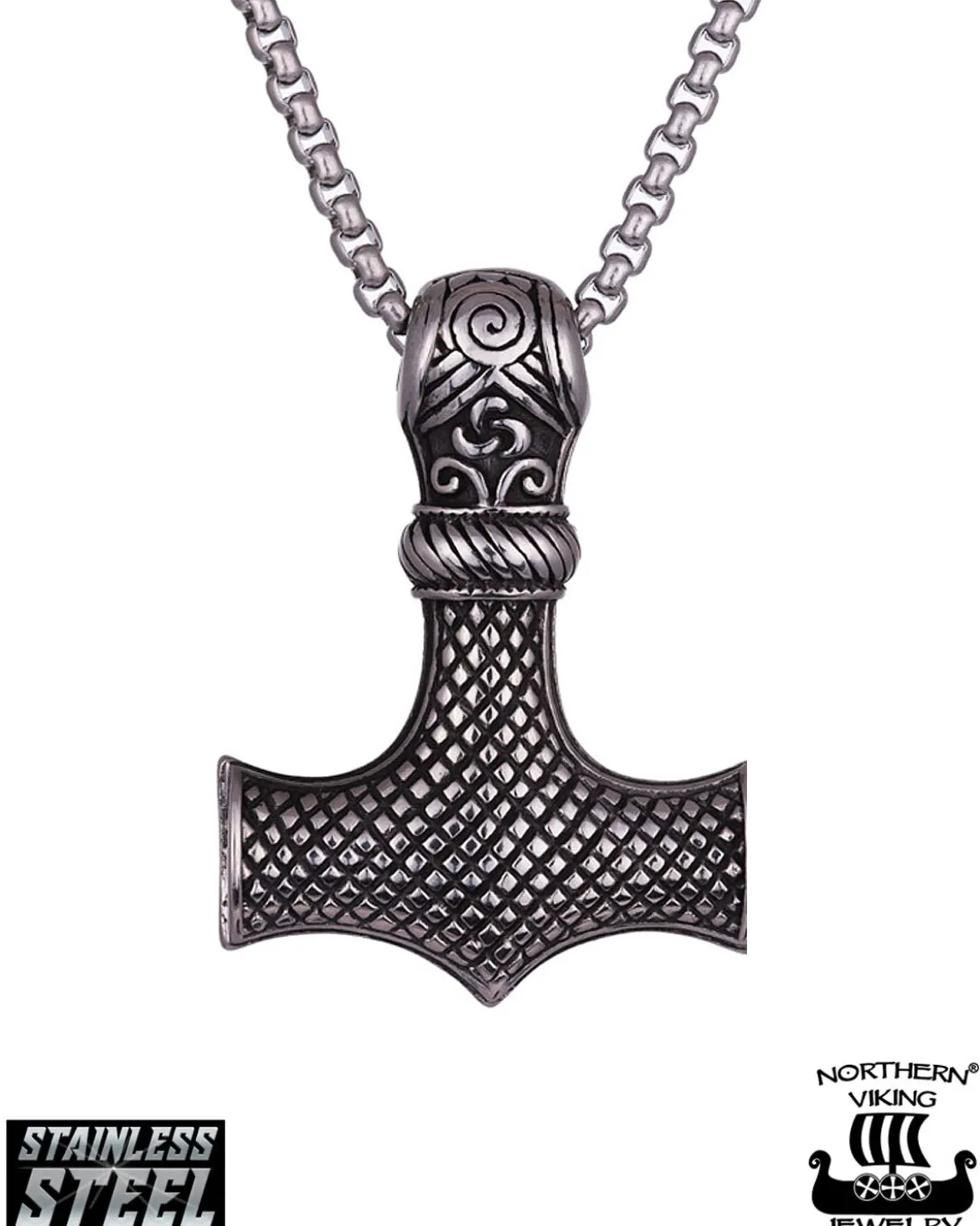 Knotwork Thorin Vasara kaulakoru - Teräs