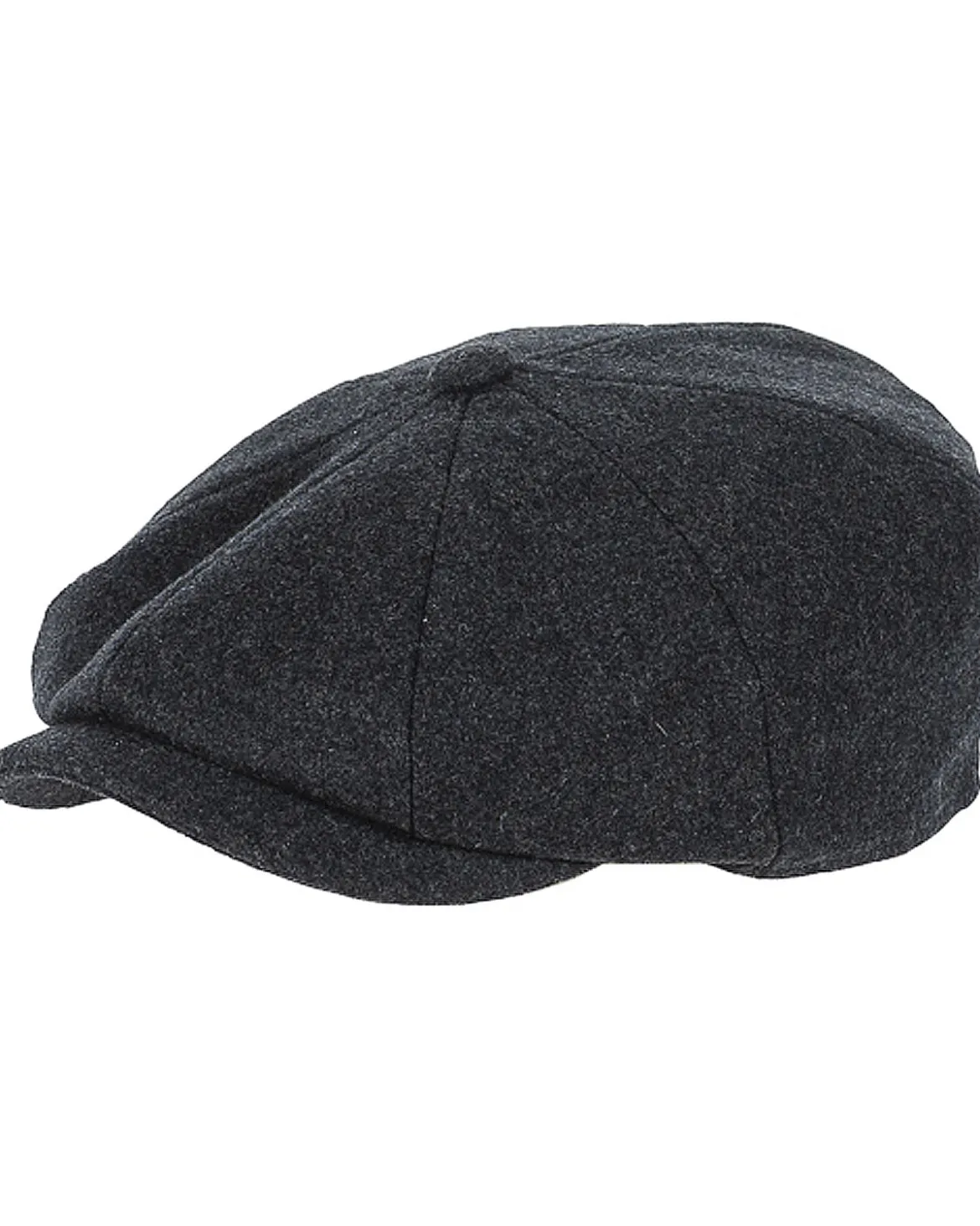 Newsboy wool blend flat cap - Tummanharmaa