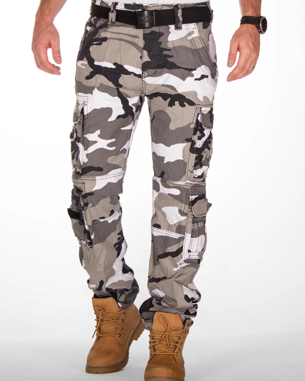 Pure slim reisitaskuhousut - Valkoinen camo