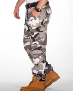 Pure slim reisitaskuhousut - Valkoinen camo