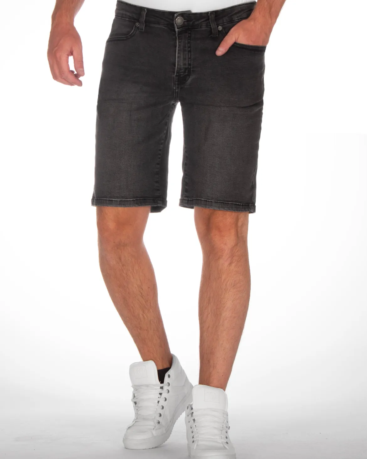 Relaxed fit farkkushortsit - Musta