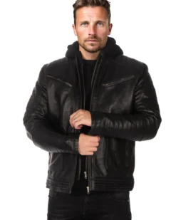 Road Star nahkatakki - Musta