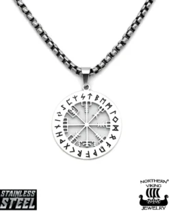 Shiny Vegvisir kaulakoru - Teräs