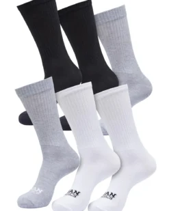 Simple Flat sukat 6-pack - Musta/Valkoinen/Harmaa