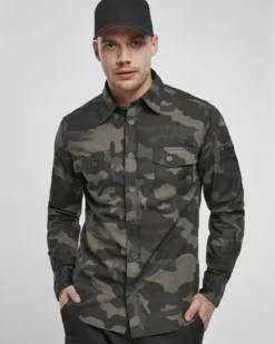 Slim worker kauluspaita - Tumma camo