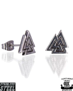 Steel Valknut korvakorut - Teräs