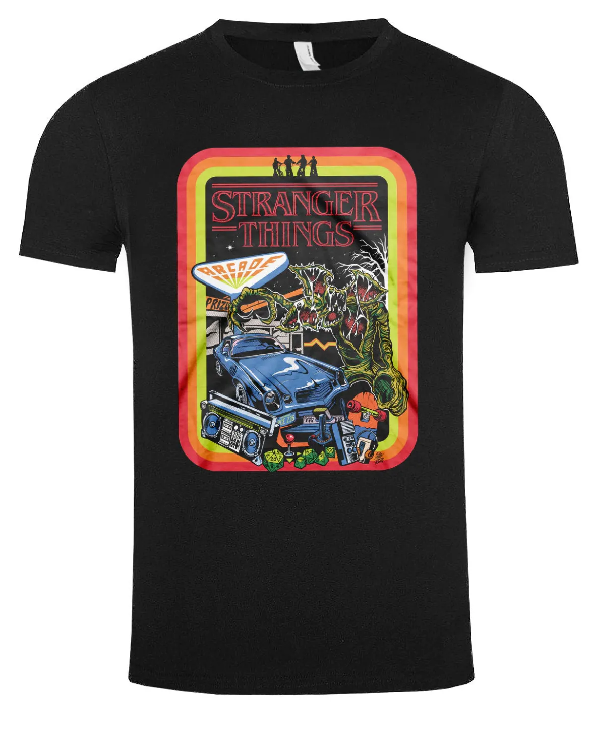 Stranger things retro t-paita - Musta