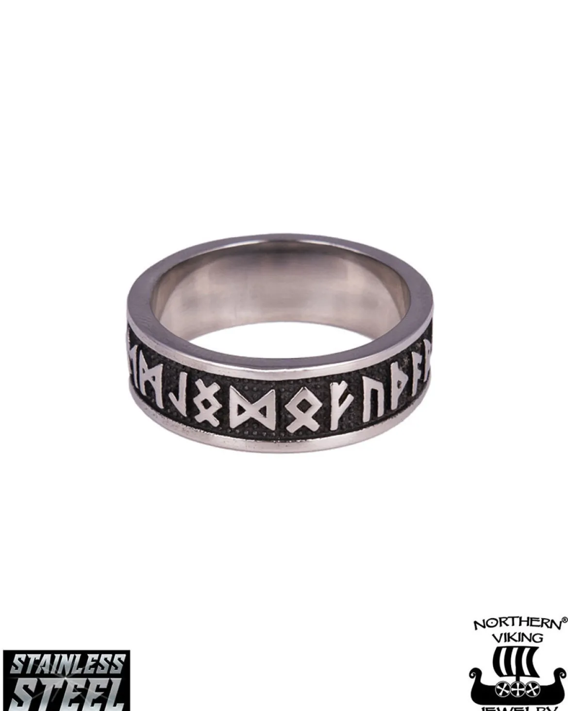 Viking Rune sormus - Teräs